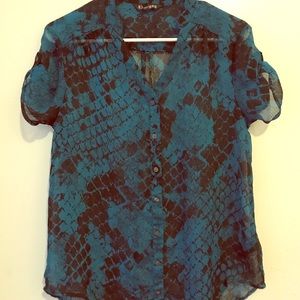 Sheer printed blouse